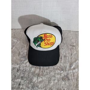 Bass Pro Shops Gone Fishing Mens Black Adjustable Truckers Hat‎ Cap OSFM